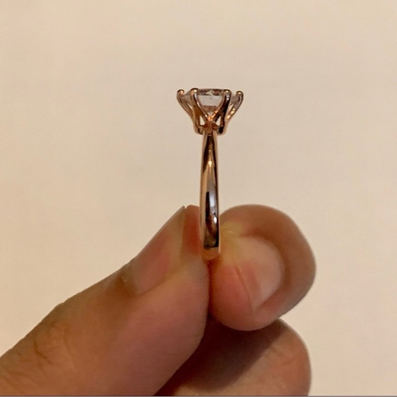 18K Rose Gold Diamond Ring Size 6 - Picture 11 of 13